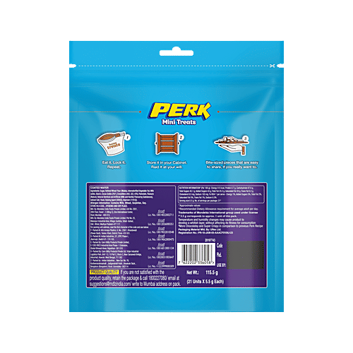 Cadbury Perk Mini Treats Chocolate Coated Wafer Bars, 115.5 g (21x5.5 g) 