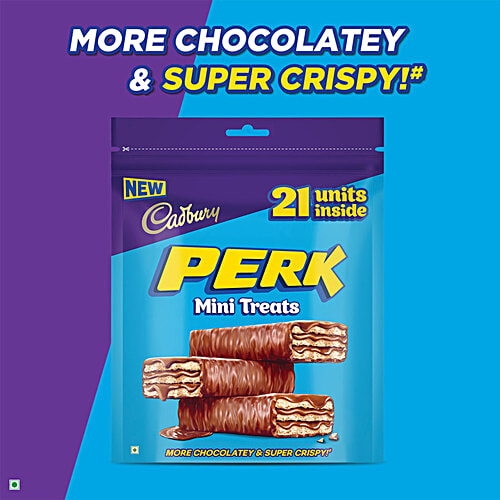Cadbury Perk Mini Treats Chocolate Coated Wafer Bars, 115.5 g (21x5.5 g) 