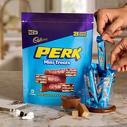 Cadbury Perk Mini Treats Chocolate Coated Wafer Bars, 115.5 g (21x5.5 g) 
