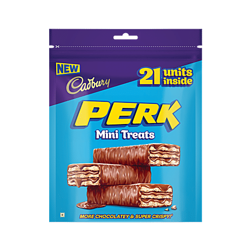 Cadbury Perk Mini Treats Chocolate Coated Wafer Bars, 115.5 g (21x5.5 g) 