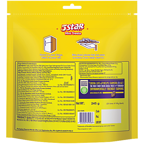 Cadbury 5 Star Mini Treats Chocolate Bars, 245 g (25 x 9.8 g) Creamy Milk Chocolate, Delicious Caramel, Bite Sized Bars