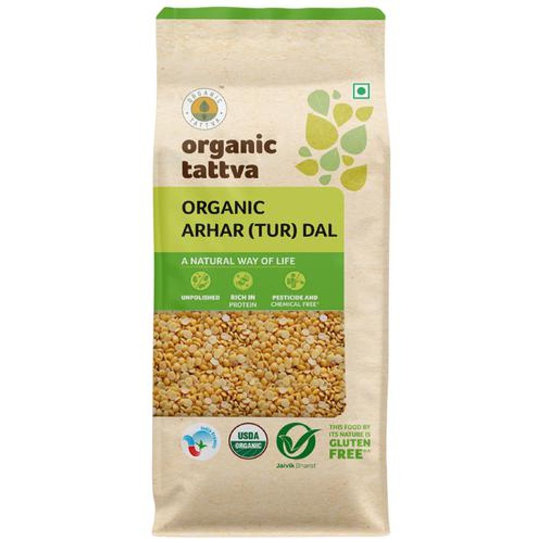 Organic Tattva Arhar/Toor Dal, 1 kg Pouch