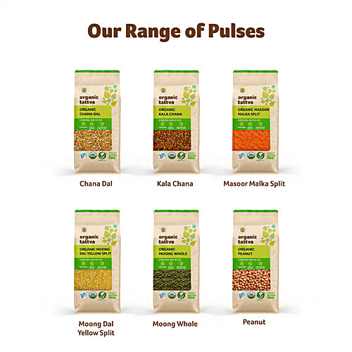 Organic Tattva Roasted Chana Dal, 500 g Pouch 