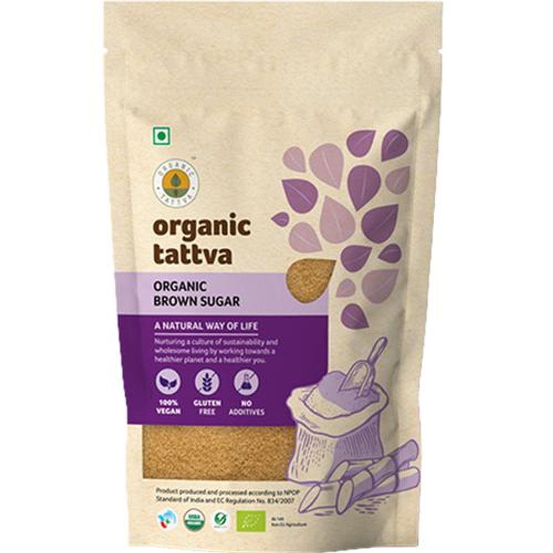 Organic Tattva Brown Sugar/Sakkare, 500 g Pouch