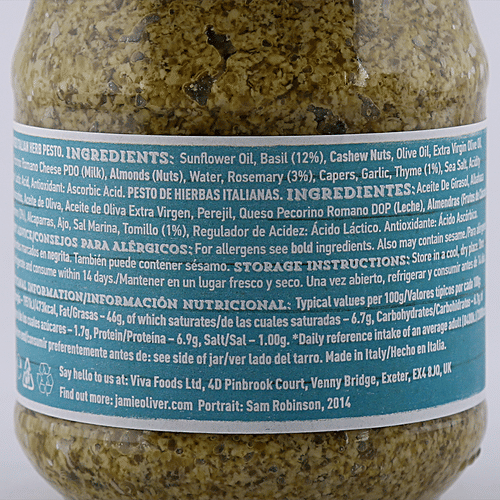Buy Jamie Oliver Pesto Italian Herb 190 Gm Online at the Best Price of Rs 475 bigbasket