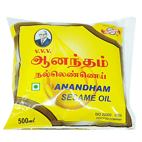 Anandham Oil - Sesame, 500 ml Pouch 