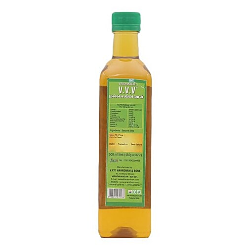 VVV   Oil - Sesame, 500 ml Bottle Zero Cholesterol, Zero Transfat