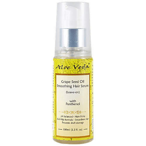 Aloe Veda Grapeseed Oil Smoothing Hair Serum with Panthenol - Smoothens Hair, pH Balanced, 100 ml  pH Balanced