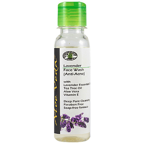 Aloe Veda Face Wash - Lavender & Tea Tree Oil, Anti-Acne, 100 ml  