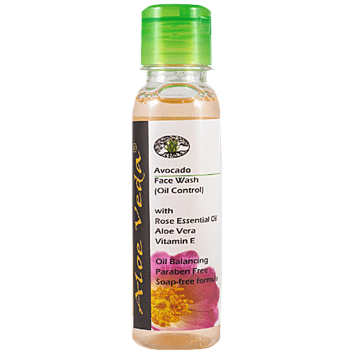 Aloe Veda Face Wash - Avocado & Wild Rose, Oil Control, 100 ml  