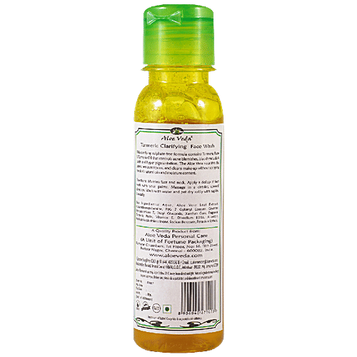 Aloe Veda Clarifying Face Wash - Turmeric, Blemish-Free Skin, Sulphate & Paraben Free, 100 ml  Sulphate & Paraben Free