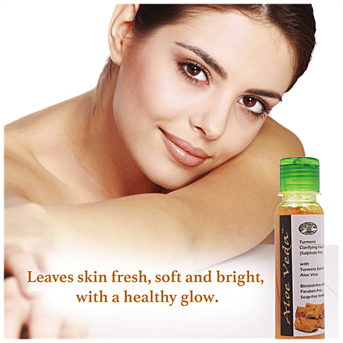Aloe Veda Clarifying Face Wash - Turmeric, Blemish-Free Skin, Sulphate & Paraben Free, 100 ml  Sulphate & Paraben Free