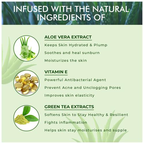 Aloe Veda Aloe Vera Nourishing Skin Gel - with Green Tea Extracts & Vitamin E, Natural, Pure & Preservative Free, 125 g  Natural, Pure & Preservative Free