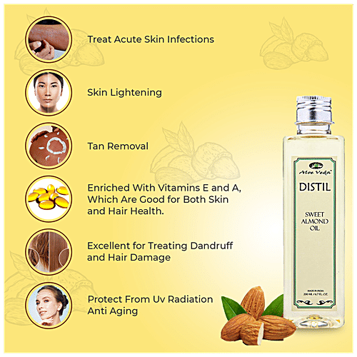 Aloe Veda Massage Oil - Sweet Almond Oil, 200 ml  