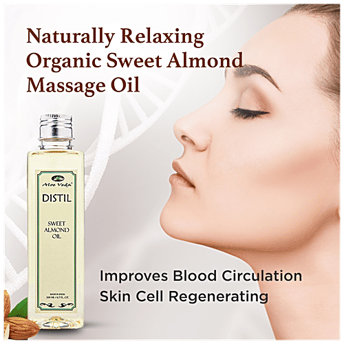 Aloe Veda Massage Oil - Sweet Almond Oil, 200 ml  