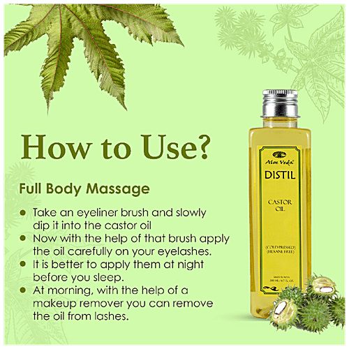 Aloe Veda Cold Pressed Castor Oil - Hexane Free, 200 ml  