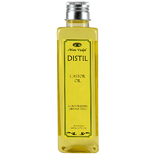 Aloe Veda Cold Pressed Castor Oil - Hexane Free, 200 ml  
