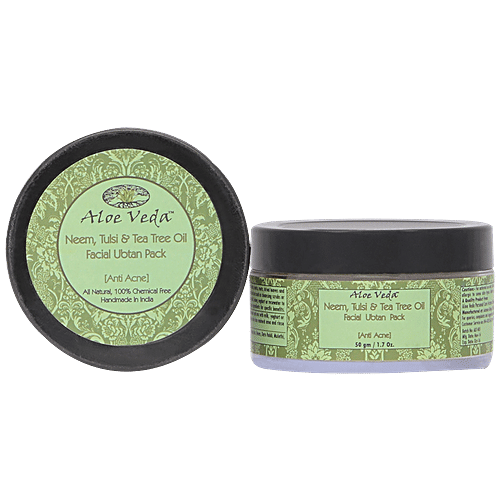 Aloe Veda Neem, Tulsi & Tea Tree Oil Ubtan - Anti Acne Face Pack, 50 g  