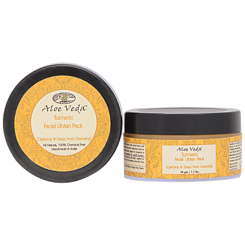 Aloe Veda Turmeric Facial Ubtan Pack - Clarifying & Deep Pore Cleansing, 50 g  