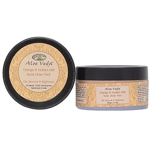 Aloe Veda Orange & Multani Mitti Ubtan - Tan Removal & Brightness, 50 g  