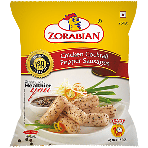 Zorabian Chicken - Cocktail Pepper Sausages, 250 g Pouch No Added MSG, Artificial Flavours & Colour