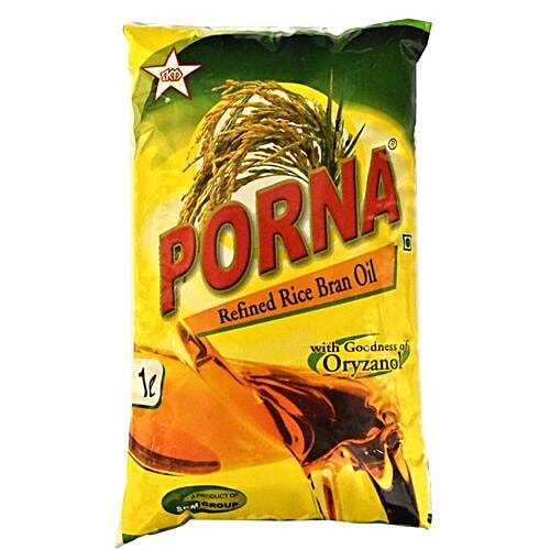Buy Porna Refined Rice Bran Oil 1 Ltr Pouch Online at the Best Price of