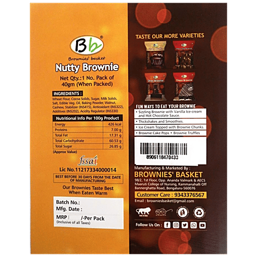 Brownies Basket Nutty Brownie, 40 g  