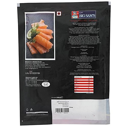 Big Sams Atlantic Salmon - Smoked  Presliced, 200 g Pouch 