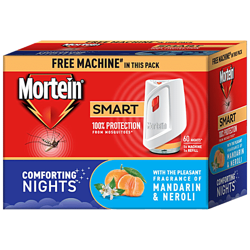 Mortein Insta Mosquito Killer Machine + Refill - Combo Pack, 1 pc (Machine + 1 Refill x 45ml) Ultimate Mosquito Protection
Protection From Dengue Mosquitoes