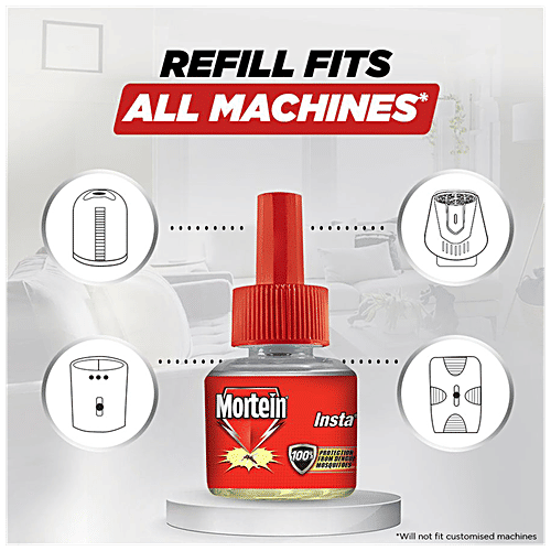 Mortein Insta Mosquito Repellent Liquid Refill - 100% Protection From Dengue Mosquitoes, 1 pc Box 