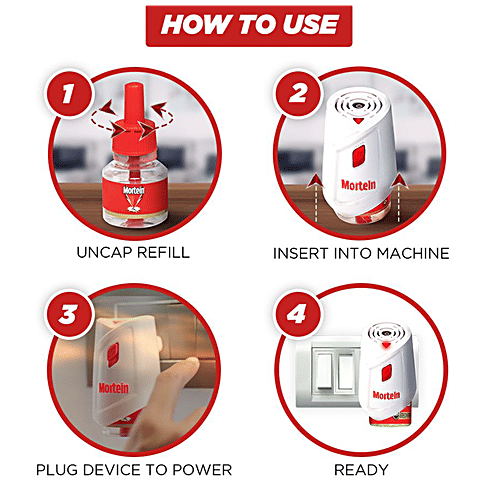 Mortein Insta Mosquito Repellent Liquid Refill - 100% Protection From Dengue Mosquitoes, 1 pc Box 