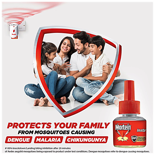 Mortein Insta Mosquito Repellent Liquid Refill - 100% Protection From Dengue Mosquitoes, 1 pc Box 