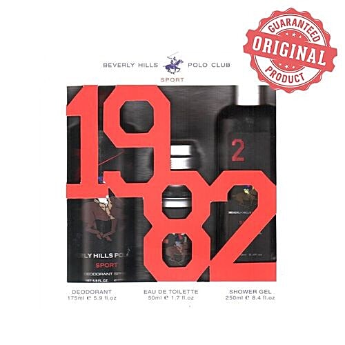 Beverly Hills Polo Club Gift Set - SG + EDT + Deo, Black 2, 425 ml  