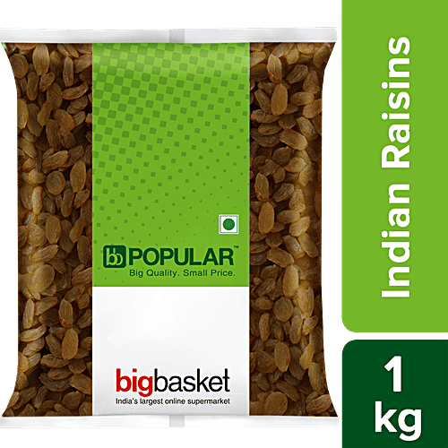 bb Popular Raisins/Endudraksa - Indian, 1 kg Pouch 