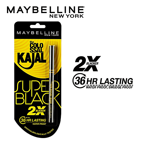 Maybelline New York Colossal Kajal - Super Black, 0.35 g  Smudge Proof & Waterproof