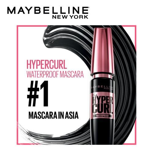 Maybelline New York Hypercurl Mascara - Waterproof, 9.2 g Black Smudge, Sweat Proof & Water Proof