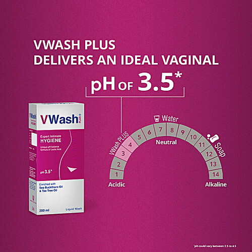 Vwash Plus Expert Intimate Hygiene Wash - For Women, 200 ml Bottle 
