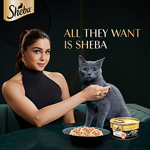Sheba Deluxe Premium Adult 1+ Years Wet Cat Food - Tuna & Prawns In Gravy, 85 g Deluxe Taste, Real Meat Protein, High-Moisture Wet Cat Food