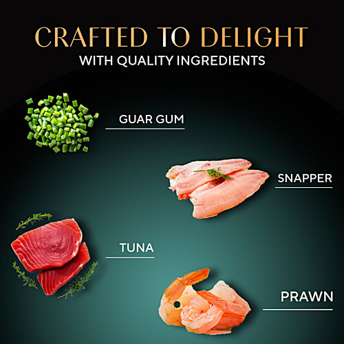 Sheba Deluxe Premium Adult 1+ Years Wet Cat Food - Tuna & Prawns In Gravy, 85 g Deluxe Taste, Real Meat Protein, High-Moisture Wet Cat Food