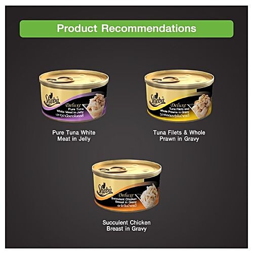 SHEBA Premium Cat Food - Tuna White Meat & Snapper In Gravy, 85 g  