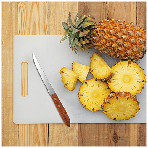 Fackelmann Nirosta Stainless Steel Country Knife with Saw Blade & Rosewood Handle, 21.5 Cm, 1 pc  Anti Rust, Dishwasher Safe