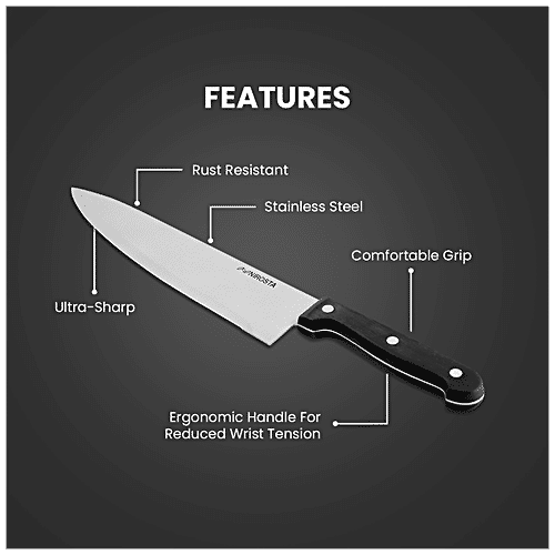 Fackelmann Nirosta Stainless Steel Mega Chef Knife, 32 Cm, Ideal For Slicing, Mincing & Dicing, 1 pc Anti Rust, Dishwasher Safe