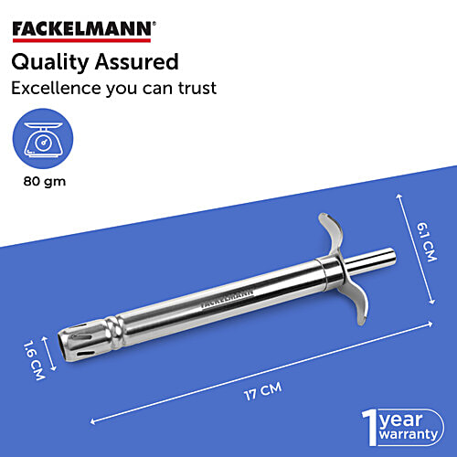 Fackelmann Stainless Steel Rust-Resistant Gas Lighter - Silver, 17 cm, 1 pc  Strong Sturdy