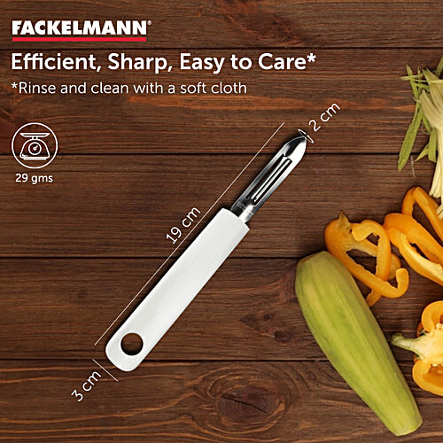 Fackelmann Stainless Steel Vegetable Peeler with Plastic Handle, 19cm, 1 pc  Anti Rust, Dishwasher Safe