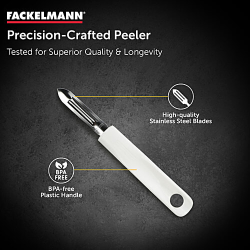 Fackelmann Stainless Steel Vegetable Peeler with Plastic Handle, 19cm, 1 pc  Anti Rust, Dishwasher Safe