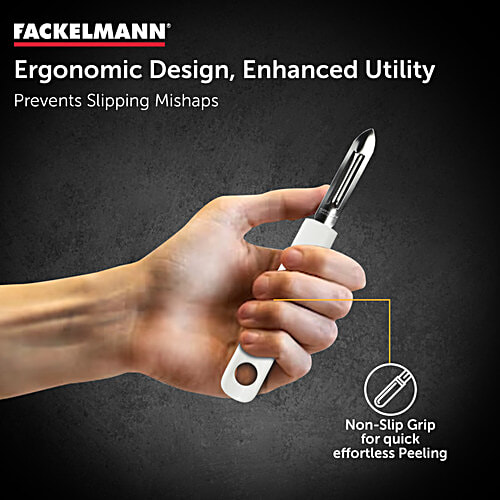 Fackelmann Stainless Steel Vegetable Peeler with Plastic Handle, 19cm, 1 pc  Anti Rust, Dishwasher Safe