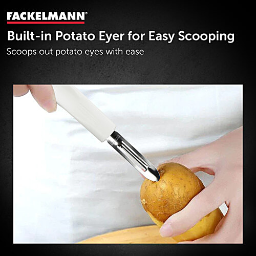 Fackelmann Stainless Steel Vegetable Peeler with Plastic Handle, 19cm, 1 pc  Anti Rust, Dishwasher Safe