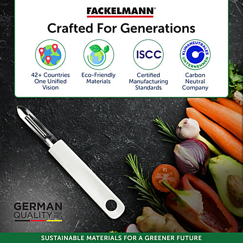 Fackelmann Stainless Steel Vegetable Peeler with Plastic Handle, 19cm, 1 pc  Anti Rust, Dishwasher Safe