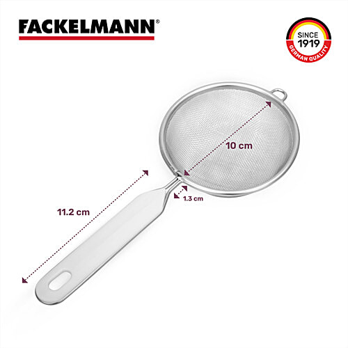 Fackelmann Stainless Steel Tea Strainer, 10 Cm - No Sharp Edges, Anti-Corrosive, Bend-Proof, 1 pc