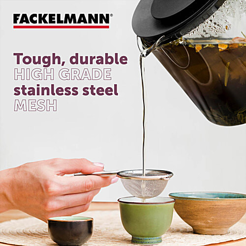 Fackelmann Stainless Steel Tea Strainer, 10 Cm - No Sharp Edges, Anti-Corrosive, Bend-Proof, 1 pc